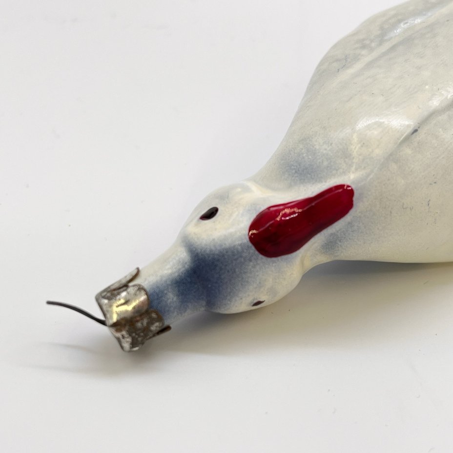 Елочная игрушка "Пингвин", стекло, краска, металл, СССР, 1960-1970 гг.
