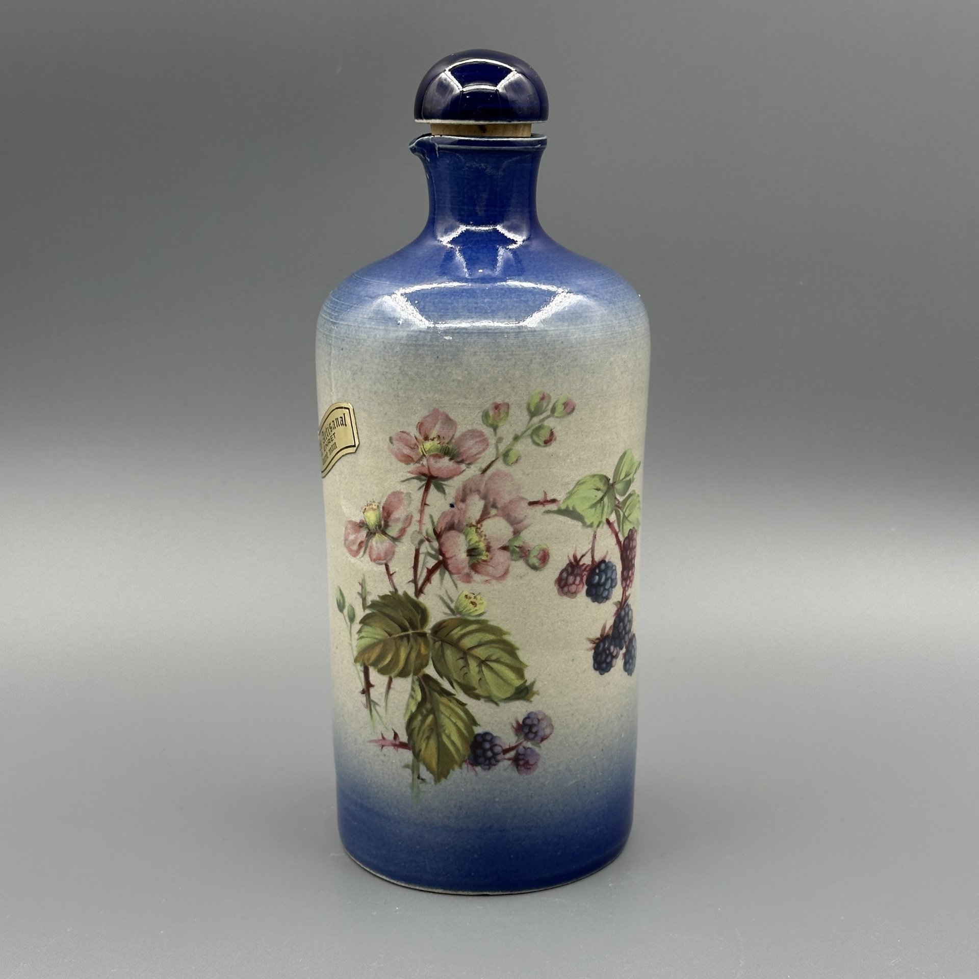 Графин (бутыль с пробкой), украшенный  цветочным рисунком, Gres Artisanal, Anne Ehret