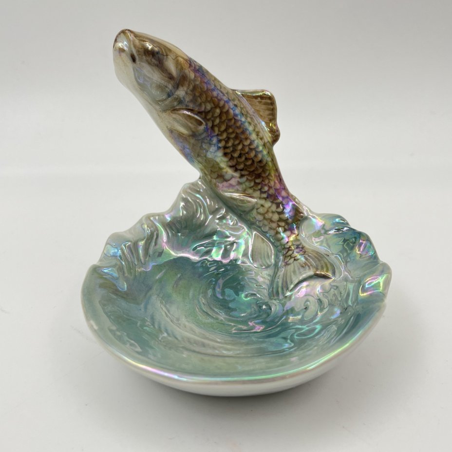 Пепельница "Рыба" ("Форель"), фарфор, люстр, роспись, Европа, 1970-1990 гг.