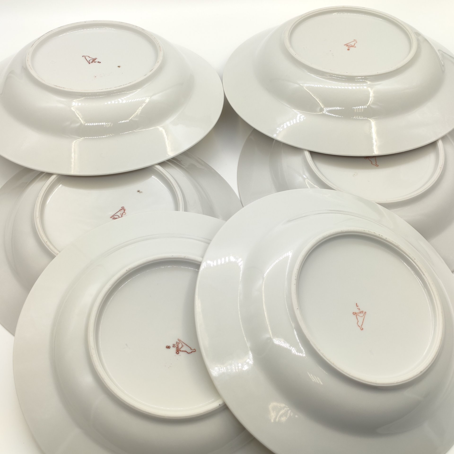 Набор из 6-ти суповых тарелок, фарфор, золочение, Дулевский фарфоровый завод (Дулёво), СССР, 1968-1991 гг.