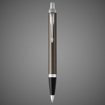 Шариковая ручка Parker IM Metal Core Dark Espresso CT, стержень: M, цвет чернил: blue, в подарочной упаковке., Лаки и смолы: лак, латунь, пластик, хром