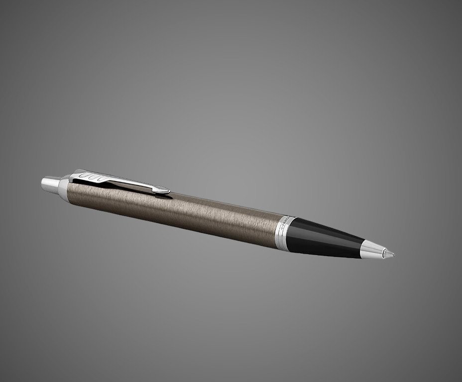 Шариковая ручка Parker IM Metal Core Dark Espresso CT, стержень: M, цвет чернил: blue, в подарочной упаковке., Лаки и смолы: лак, латунь, пластик, хром