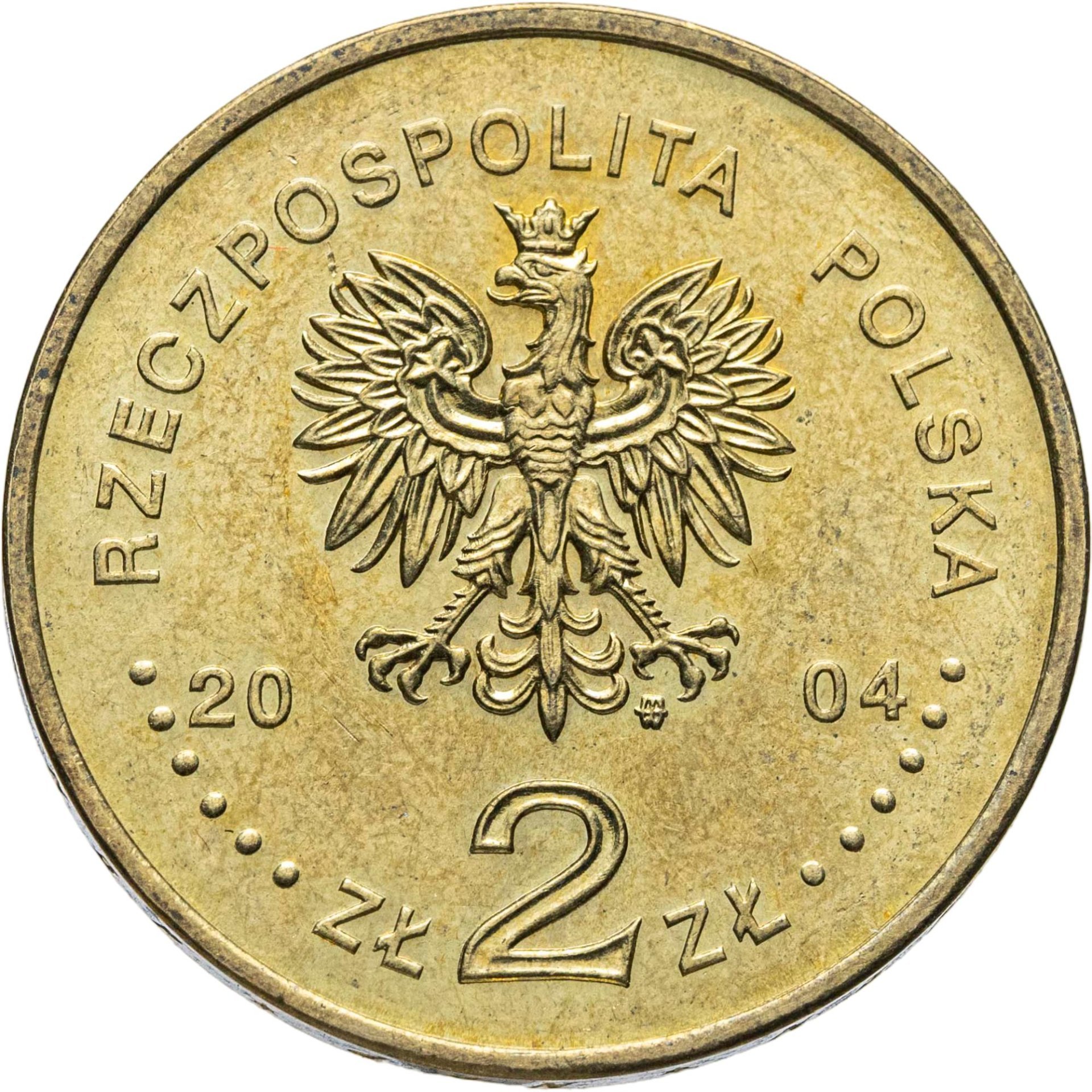 Польша 2 злотых 2004 "Присоединение Польши к Европейскому Союзу (Wstąpienie Polski do Unii Europejskiej)"