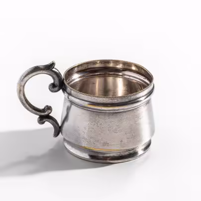 Подстаканник с массивной ручкой в русском стиле, металл, серебрение, фабрика "Norblin&Co", г. Варшава, Польша, 1870-1900 гг., Norblin & Co (Норблин)