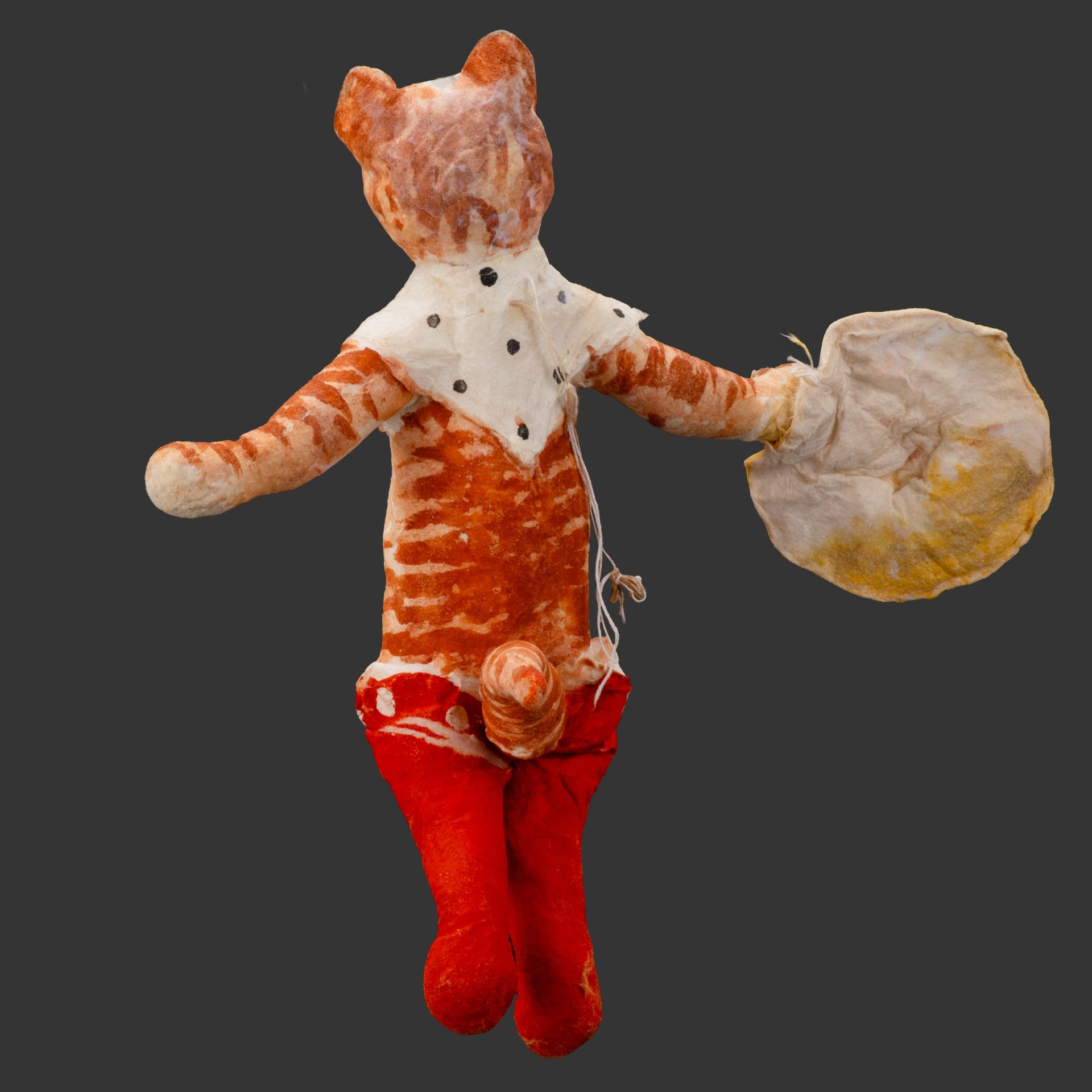 Игрушка ёлочная "Кот в сапогах", Артель "Ёлочная игрушка" г. Москва, вата, роспись, СССР, 1930-1940 гг.