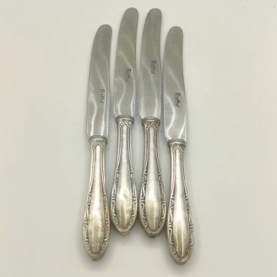 Набор из 4-х столовых ножей лаконичной формы, клеймо "Rostfrei", сталь, металл, Германия, 1920-1960 гг.