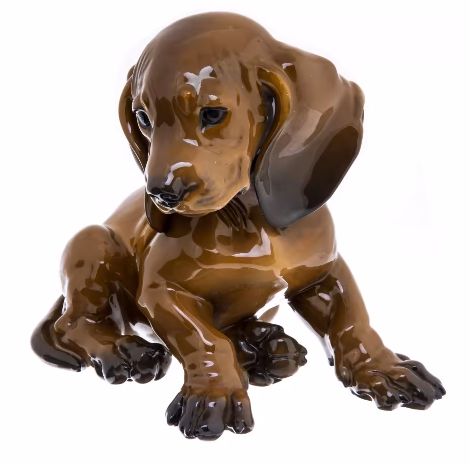 Статуэтка "Щенок таксы", фарфор, роспись, мануфактура "Rosenthal", Германия, 1930-1960 гг., Rosenthal (Розенталь)