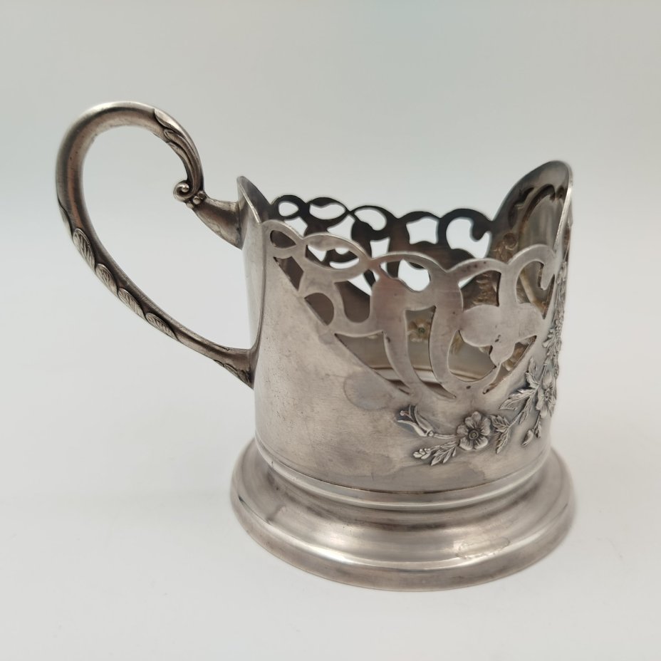 Подстаканник "Подарочный", мельхиор (медь-никель), Киевский завод столовых приборов и посуды им. Дзержинского (ЗiД, ЗиД), СССР, 1950-1960 гг.
