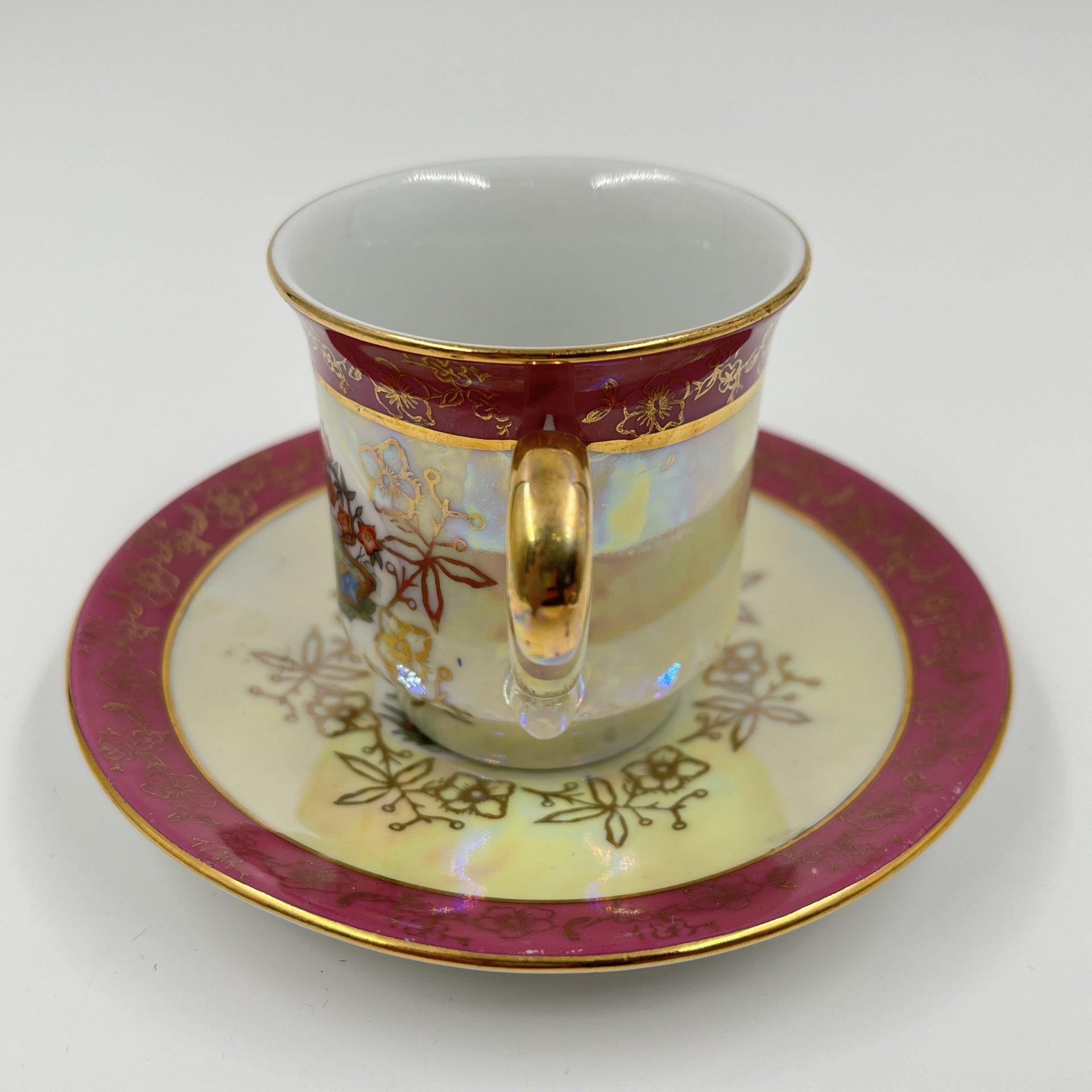 Кофейная пара (чашка, блюдце), фарфор, деколь, золочение, люстр, Spezial Eisenberg Porzellan (SEP), ГДР, 1973-1976 гг., Spezial Eisenberg Porzellan (SEP)