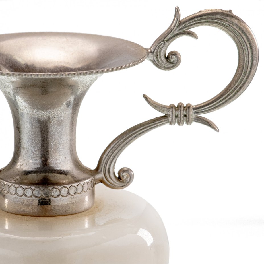 Ваза декоративная с фигурными ручками, металл, оникс, Западная Европа, 1970-1990 гг.
