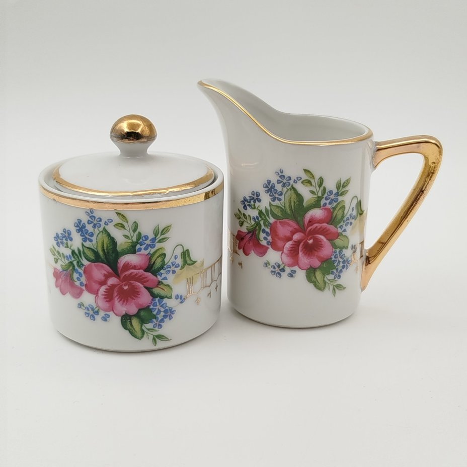 Сервиз кофейный с цветочным декором на 6 персон (15 предметов)