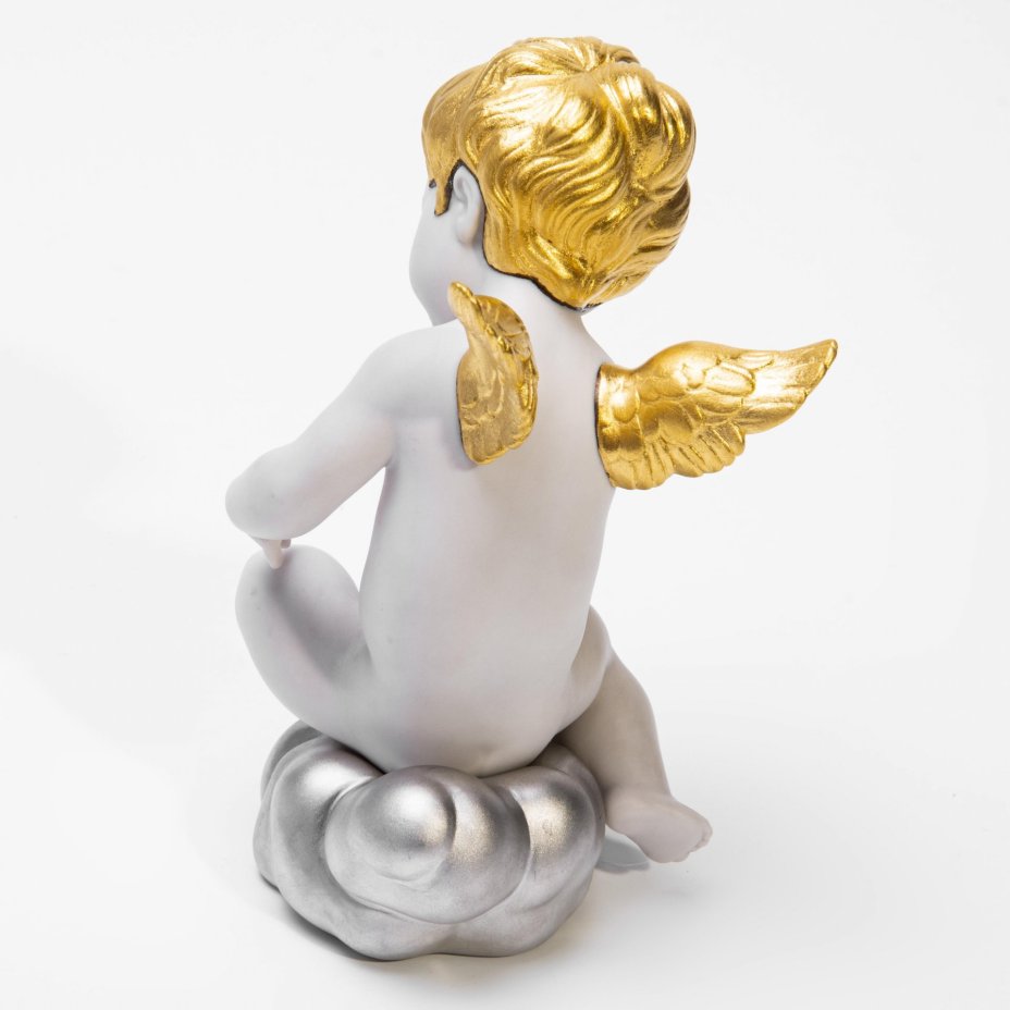 Статуэтка "Путти", бисквит, золочение, серебрение, роспись, Lladro, Испания, 2000 г., Lladro