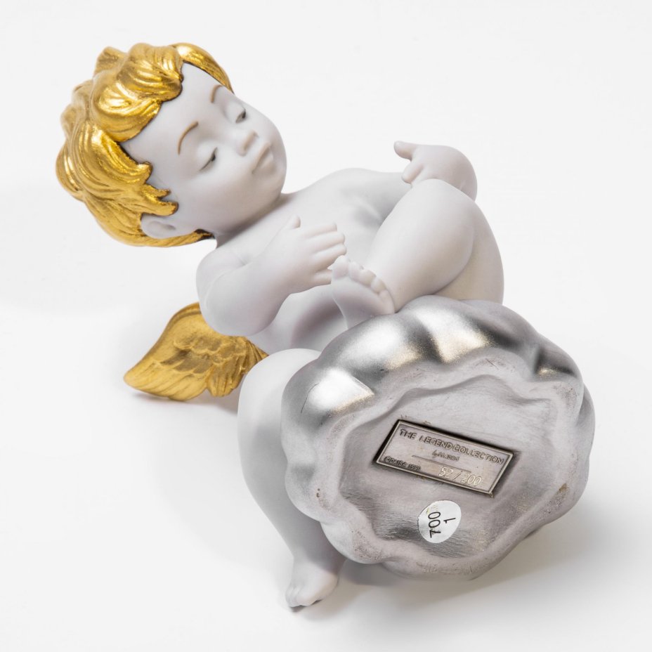 Статуэтка "Путти", бисквит, золочение, серебрение, роспись, Lladro, Испания, 2000 г., Lladro