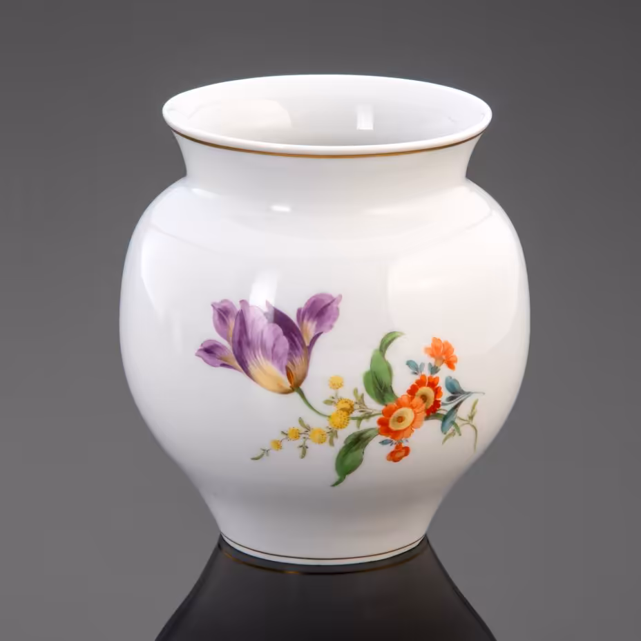 Ваза с цветочным декором, Meissen (Мейсенский фарфор), Meissener Porzellan (Мейсенский фарфор)