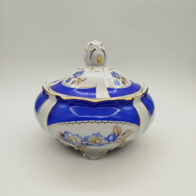 Сахарница (бонбоньерка)  с цветочным декором, фарфор, Stadtilmer Porzellan, 1950-1970 гг., Stadtilmer Porzellan