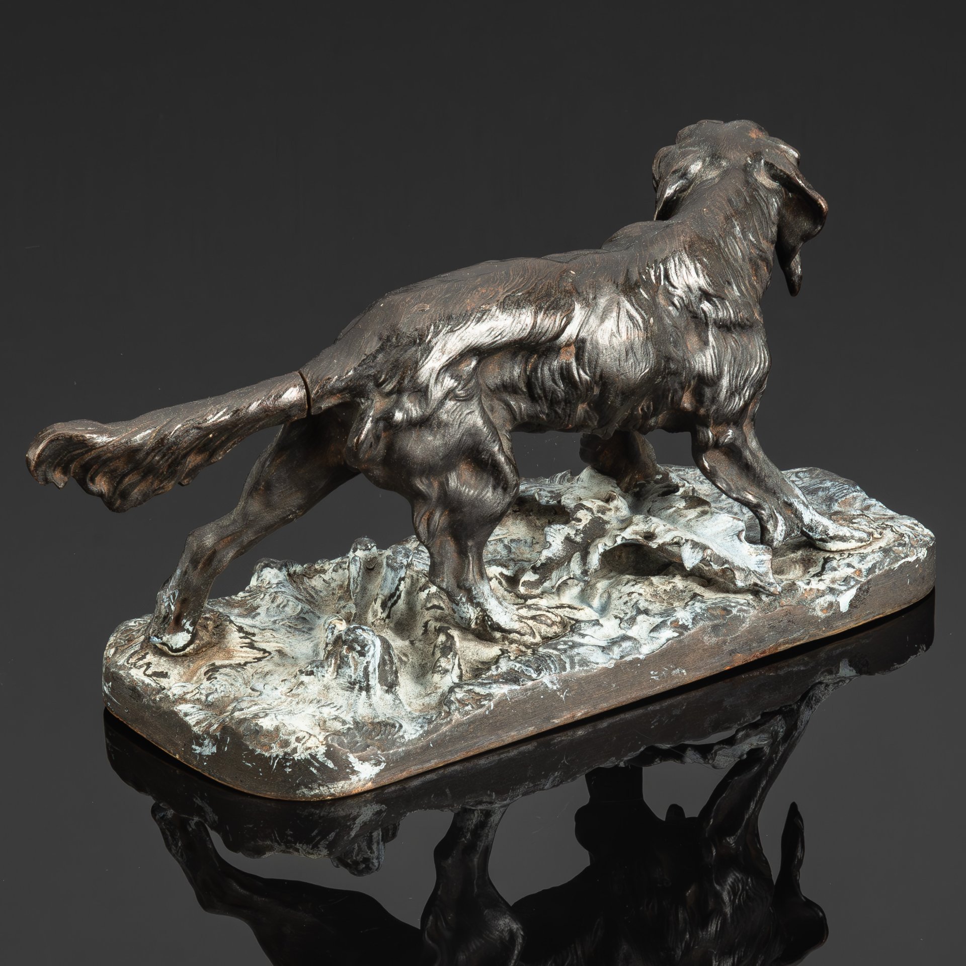 Скульптура "Сеттер", автор модели скульптор Пьер-Жюль Мэн (Pierre-Jules Mêne, 1810-1879 гг.), формовщик П. Агеев