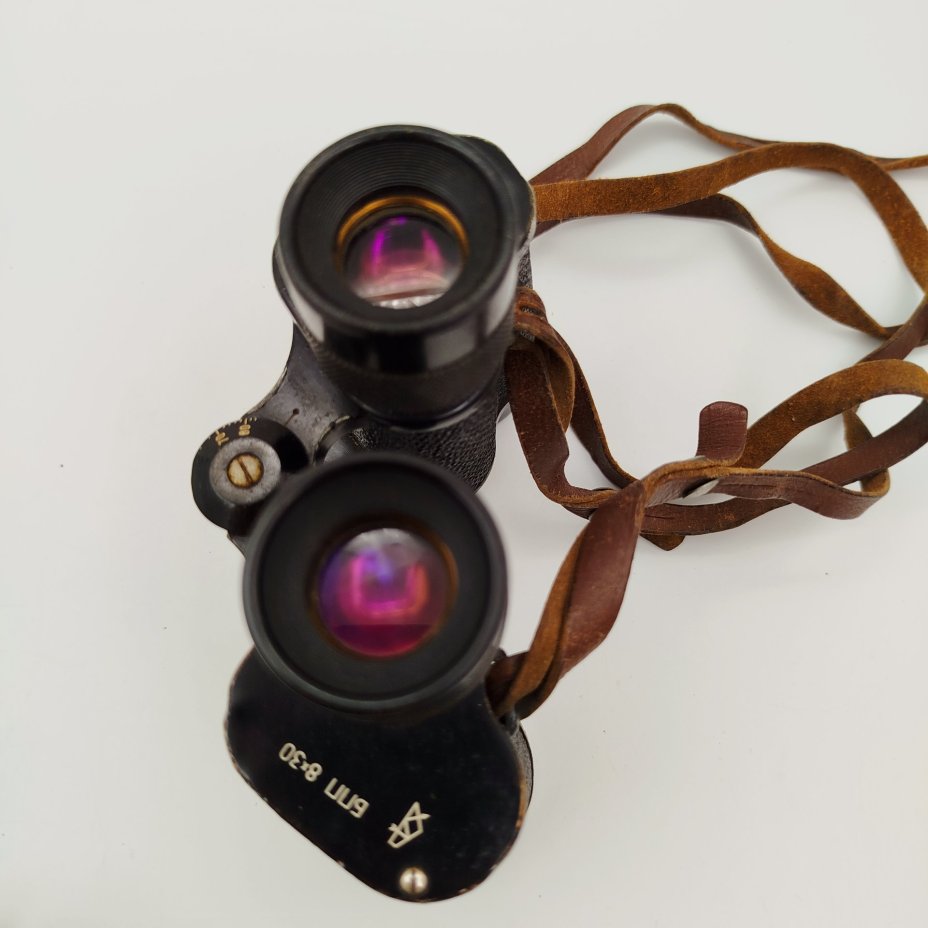 Бинокль призменный полевой (БПП) 8х30 в кофре, металл, стекло, кожп, Казанский оптико-механический завод (КОМЗ), СССР, 1070-1960 гг.