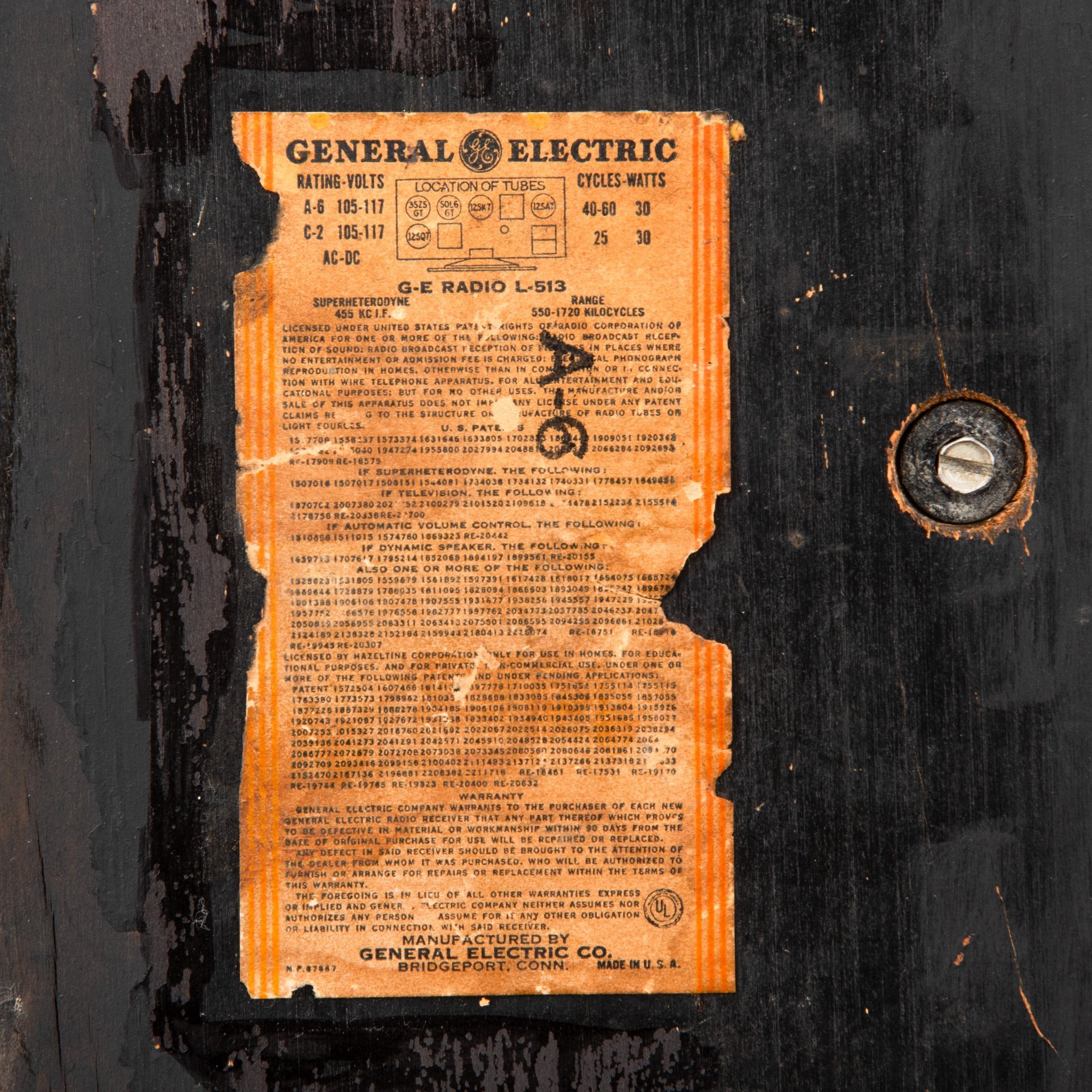 Радио кабинетное "Cabinet by Ingraham", General Electric