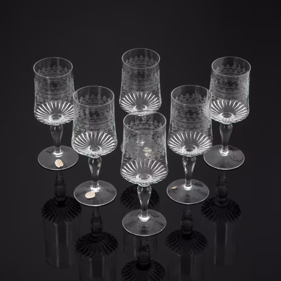 Набор из шести бокалов с ажурным орнаментом, Bohemia Crystal (Bohemia Glass)