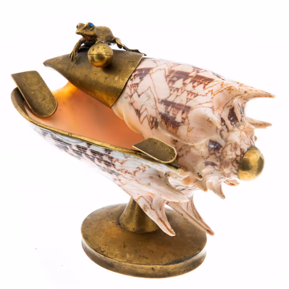 Пепельница "Ракушка", латунь, раковина, Европа, 1980-1990 гг.