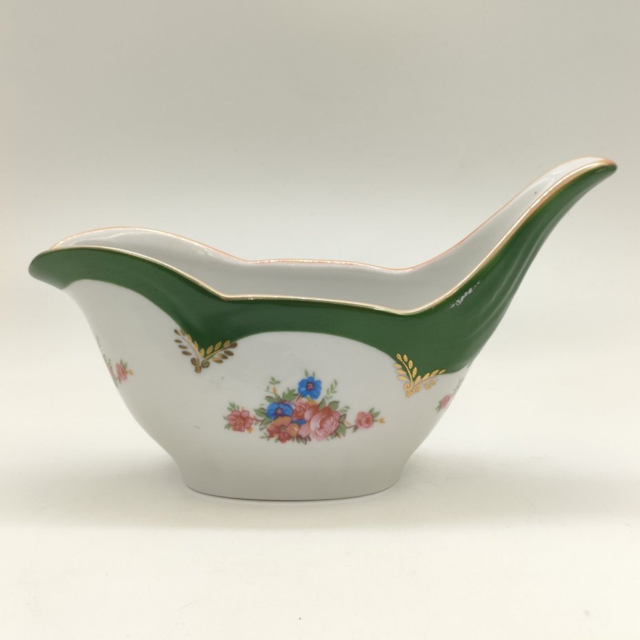 Набор для сервировки стола из сервиза "Воспоминание"  (5 предметов), фарфор, крытье, деколь, золочение, Дулевский фарфоровый завод (Дулёво), Российская Федерация, 1999 г.