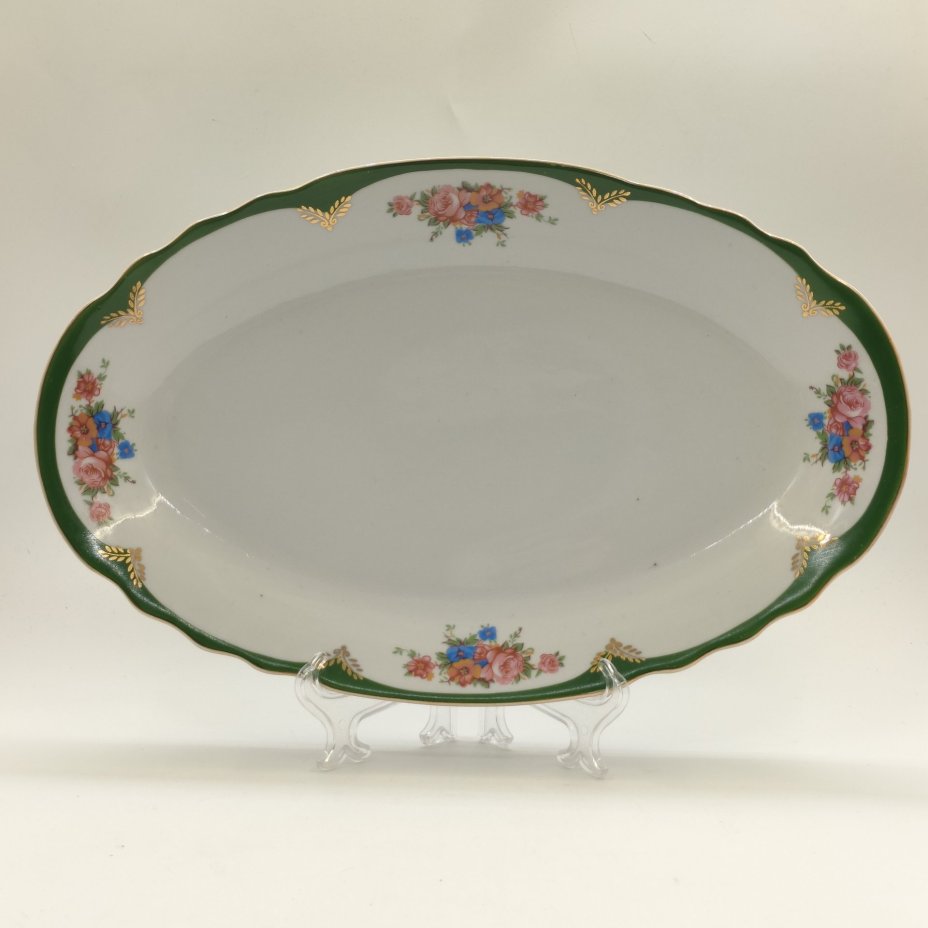 Набор для сервировки стола из сервиза "Воспоминание"  (5 предметов), фарфор, крытье, деколь, золочение, Дулевский фарфоровый завод (Дулёво), Российская Федерация, 1999 г.