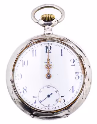 Часы карманные, серебро 800 пр., эмаль, фирма "Omega", Швейцария, 1910-1920 гг., Omega