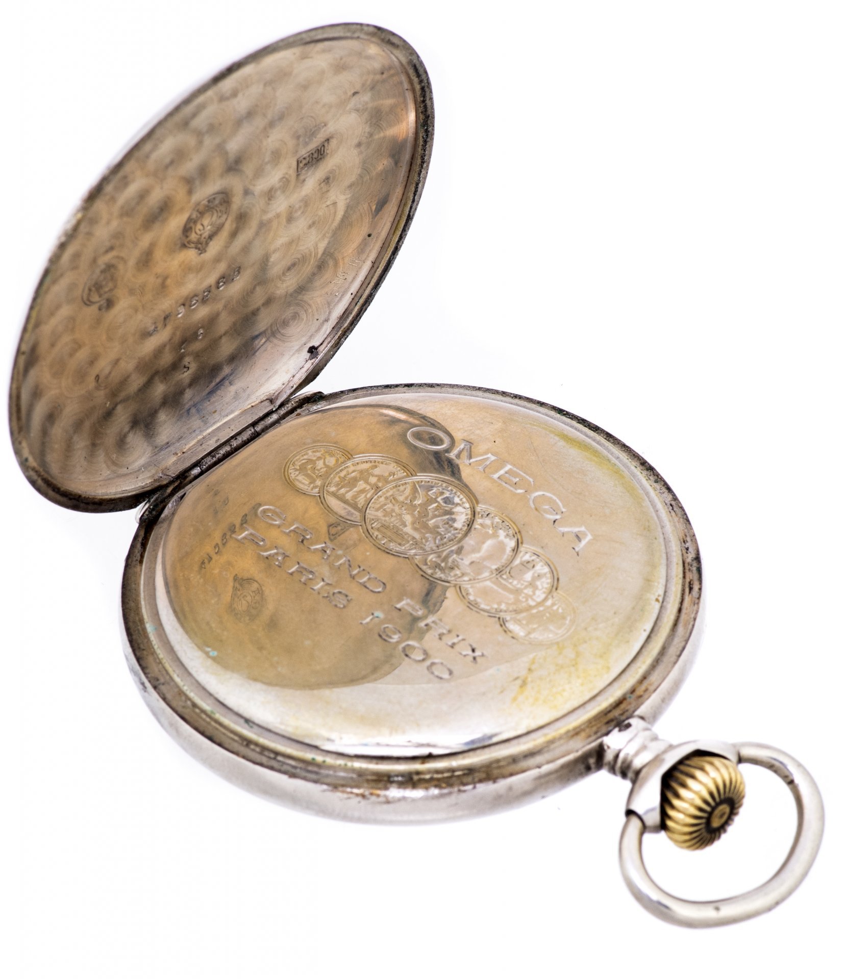 Часы карманные, серебро 800 пр., эмаль, фирма "Omega", Швейцария, 1910-1920 гг., Omega