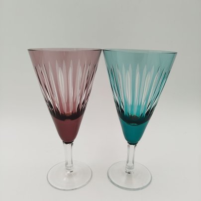 Пара бокалов, стекло, нацвет, Западная Европа, 1970-1990 гг.