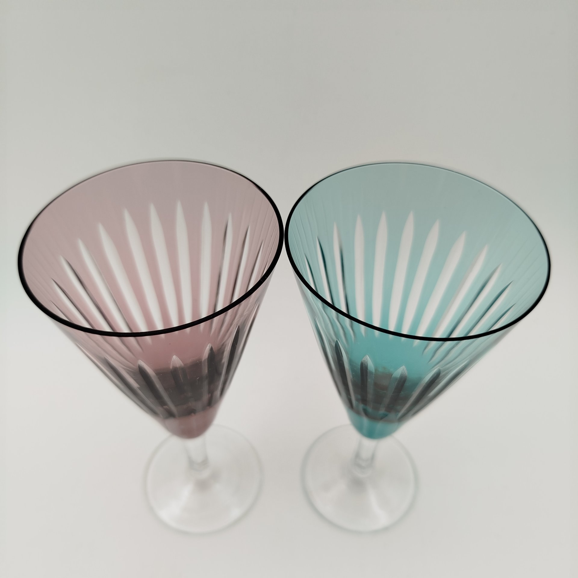 Пара бокалов, стекло, нацвет, Западная Европа, 1970-1990 гг.