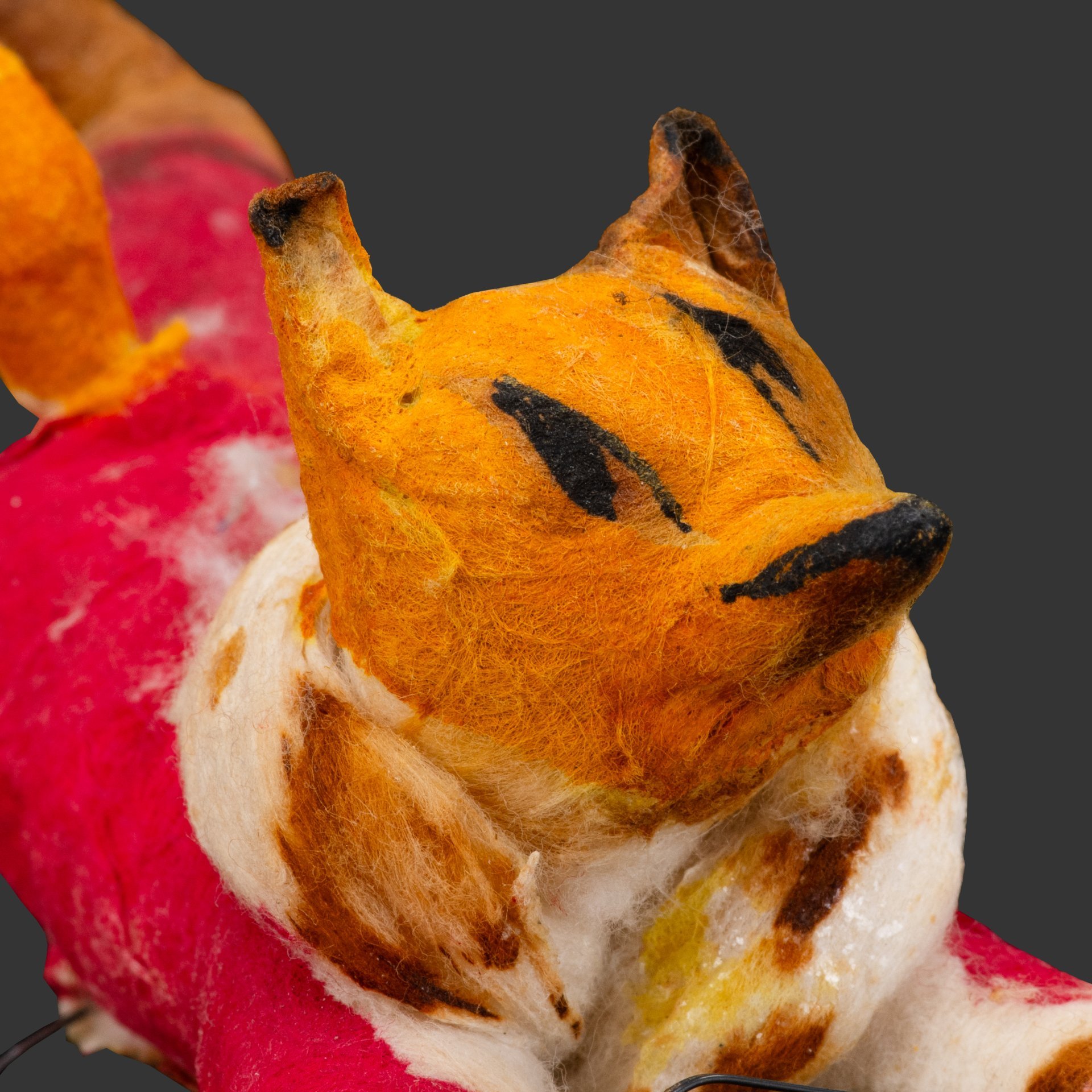 Игрушка ёлочная "Лиса на санках", Артель "Ёлочная игрушка" г. Москва, вата, роспись, металл, СССР, 1930-1940 гг.