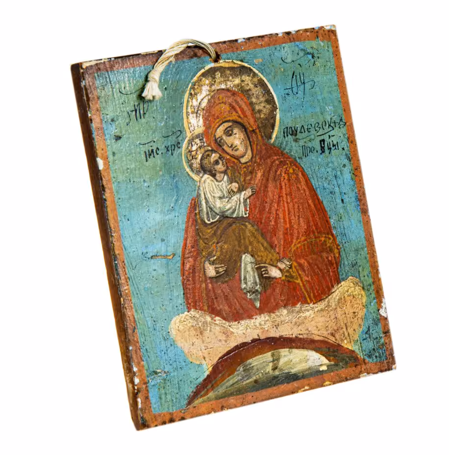 Икона "Богоматерь Почаевская", дерево, темпера, Российская Империя, 1850-1890 гг.