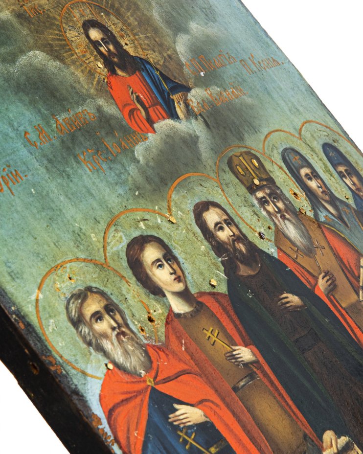 Икона "Избранные Святые", дерево, темпера, Российская Империя, 1850-1900 гг.