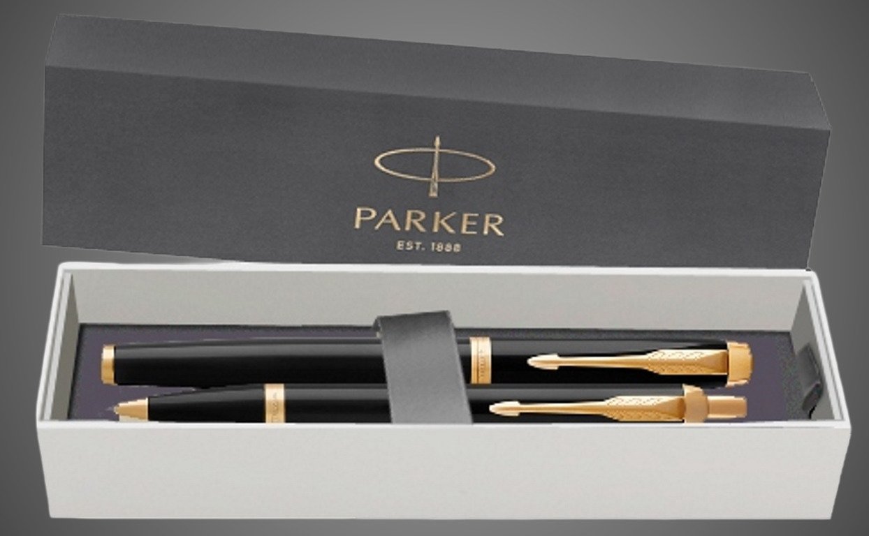 Набор Parker: Перьевая и Шариковая ручка Parker IM Core Black GT, Лаки и смолы: лак, латунь