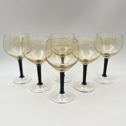 Набор бокалов для вина на 6 персон, хрусталь, гранение, Стеклозавод «Неман», СССР, 1970-1990 гг.