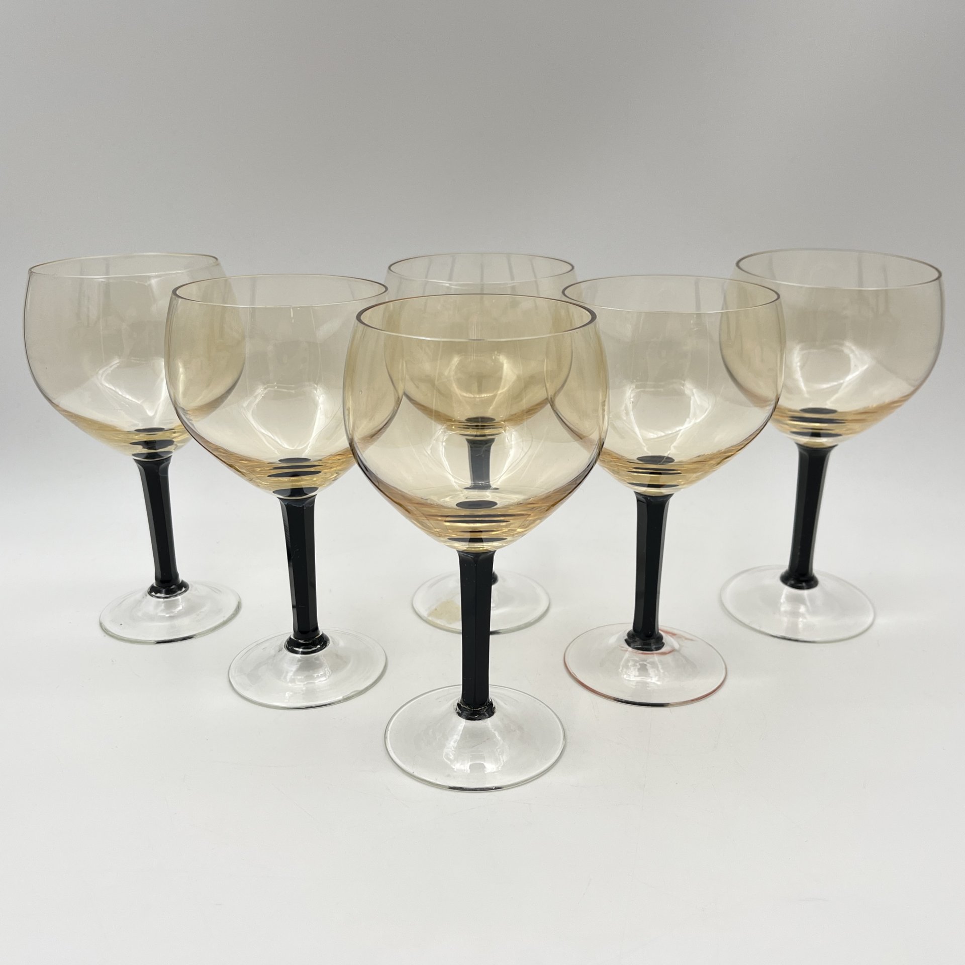 Набор бокалов для вина на 6 персон, хрусталь, гранение, Стеклозавод «Неман», СССР, 1970-1990 гг.