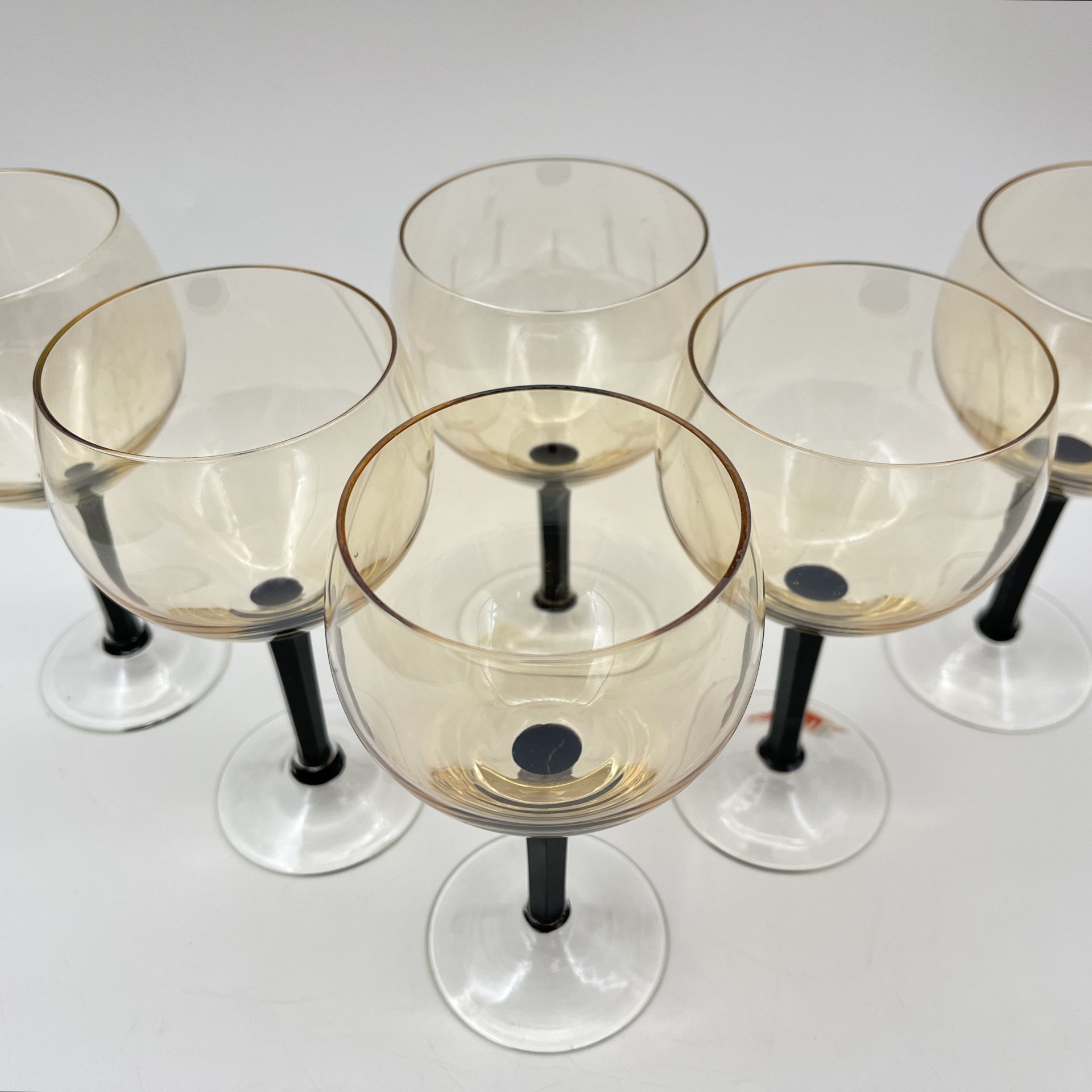 Набор бокалов для вина на 6 персон, хрусталь, гранение, Стеклозавод «Неман», СССР, 1970-1990 гг.