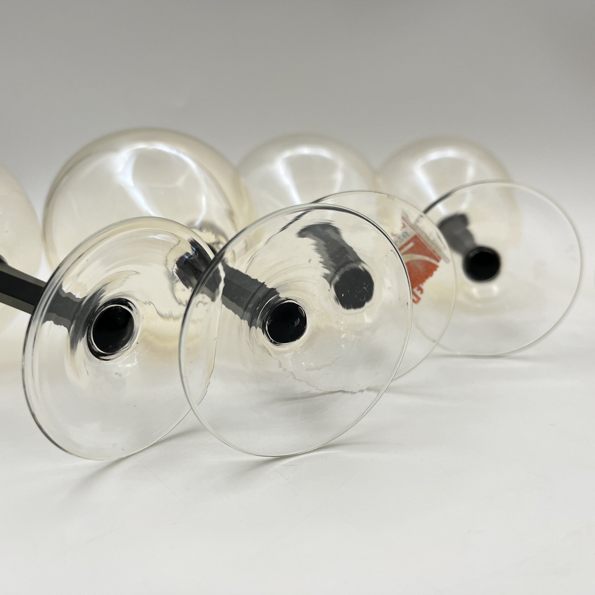 Набор бокалов для вина на 6 персон, хрусталь, гранение, Стеклозавод «Неман», СССР, 1970-1990 гг.