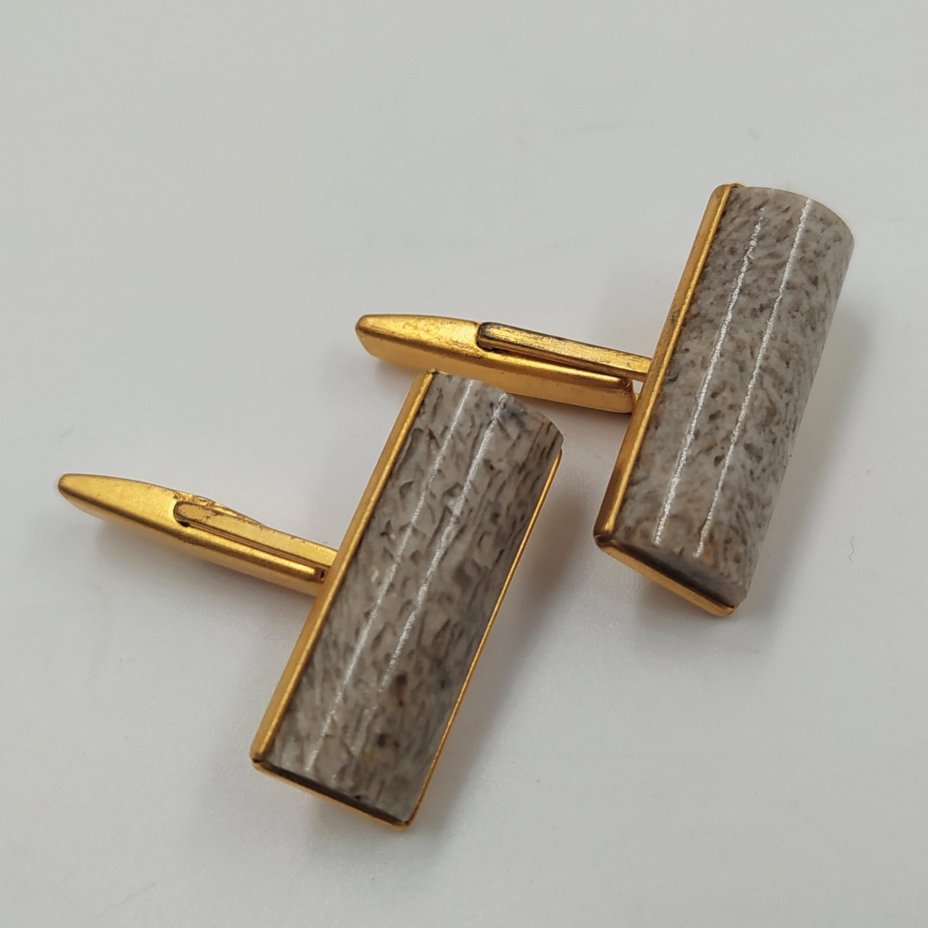 Запонки винтажные прямоугольной формы, металл, камень, СССР, 1970-1990 гг.