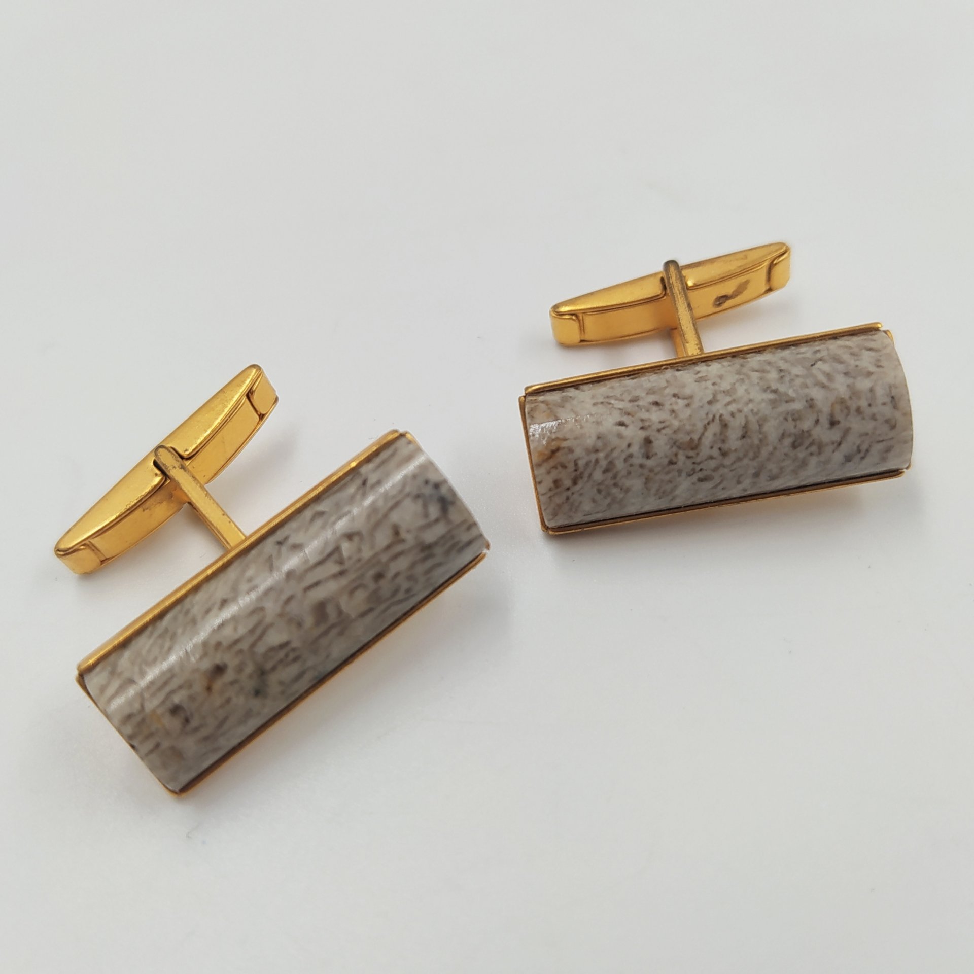 Запонки винтажные прямоугольной формы, металл, камень, СССР, 1970-1990 гг.