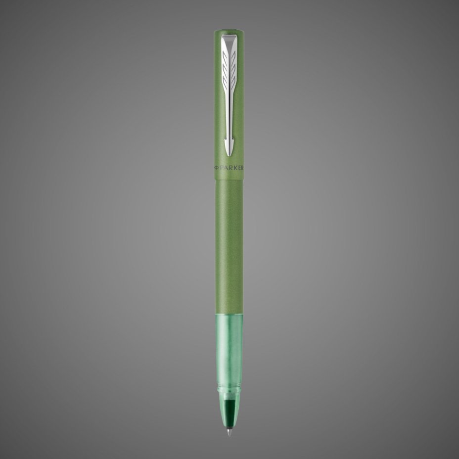 Подарочный набор: Ручка-роллер Parker Vector XL Green CT и Ежедневник недатированный, серый, Лаки и смолы: лак, латунь, нержавеющая сталь