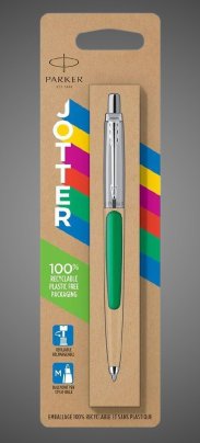 Шариковая ручка Parker Jotter ORIGINALS GREEN CT, стержень: Mblue ЭКО-УПАКОВКА, Металлы: нержавеющая сталь, пластик