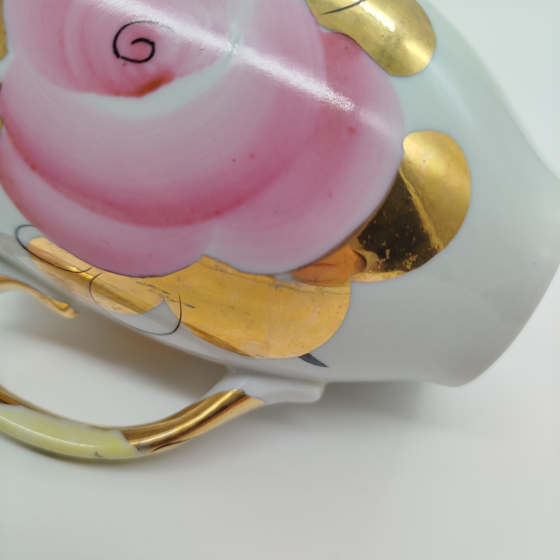 Большая чайная кружка, фарфор, роспись, золочение, Дулевский фарфоровый завод (Дулёво), СССР, 1964-1968 гг.