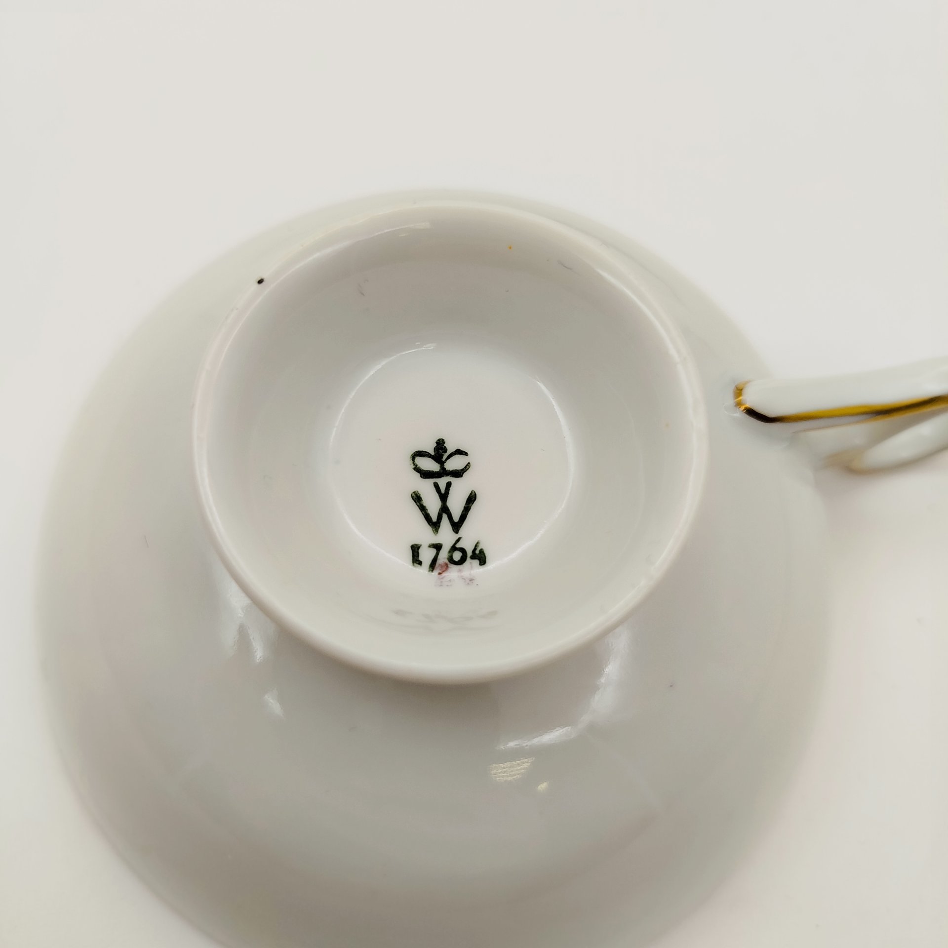 Трио чайное бирюзового цвета с золотистым декором, фарфор, крытье, золочение, Wallendorf, ГДР, 1963-1980 гг.