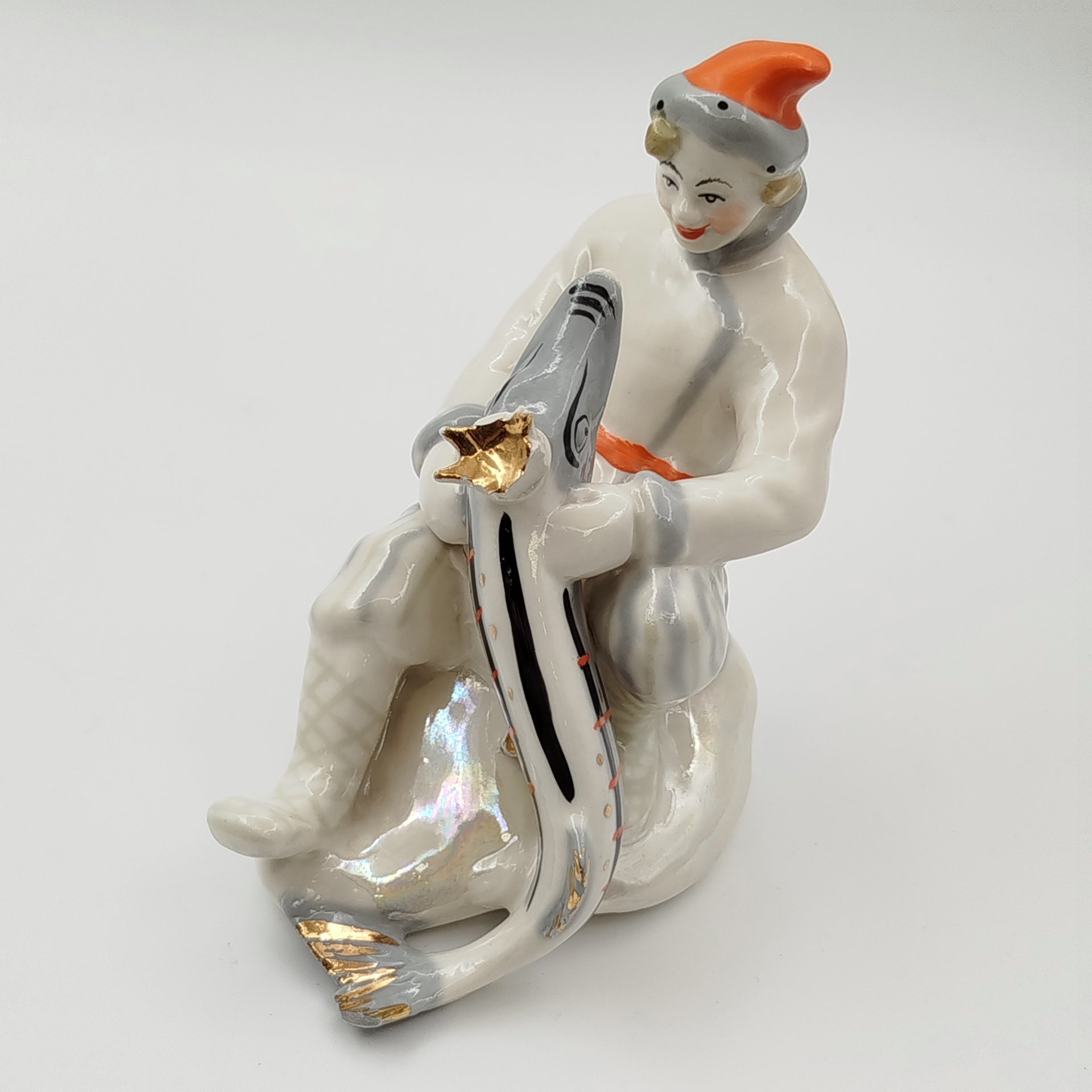 Статуэтка "Емеля со щукой" ("По щучьему велению"), скульптор В. Петушков