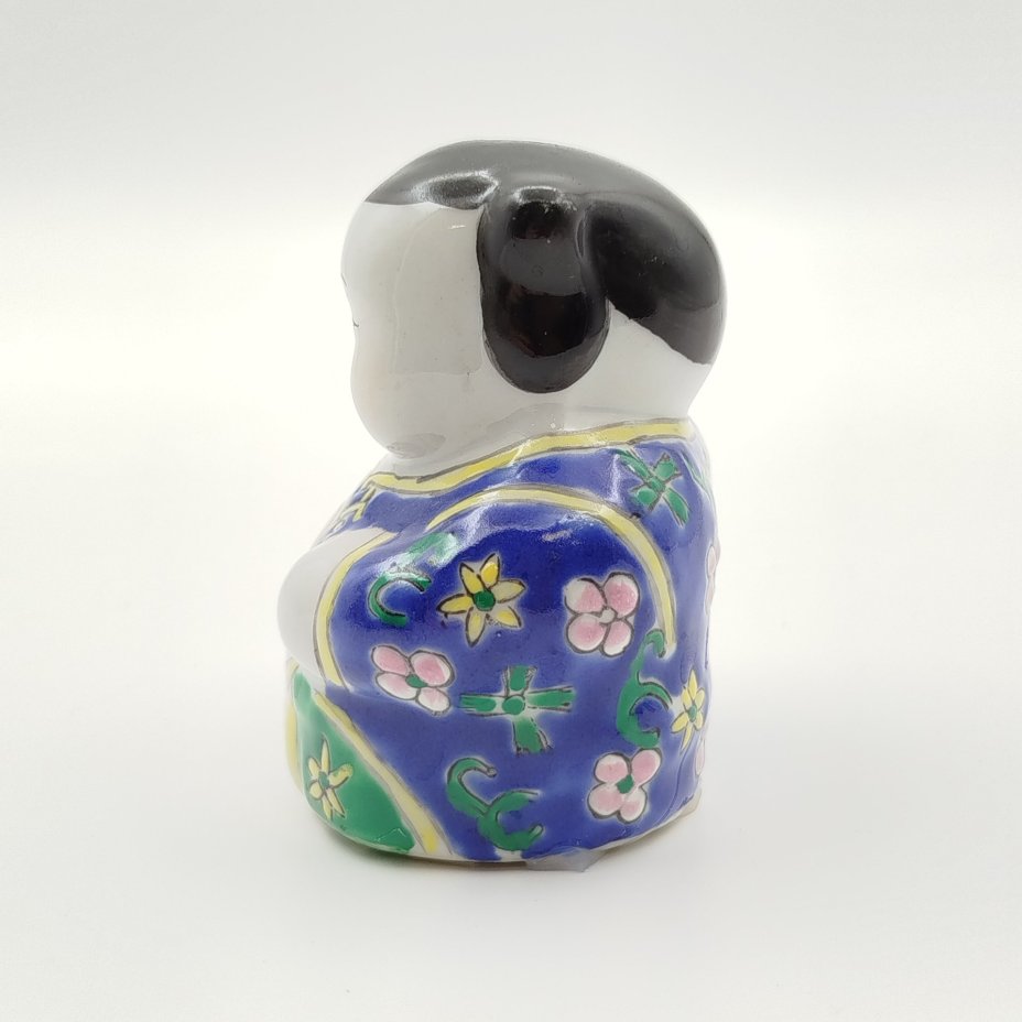 Статуэтка "Малыш Будды" с пожеланием крепкого здоровья, фарфор, роспись эмалевыми красками, Китай, 1960-1980 гг.