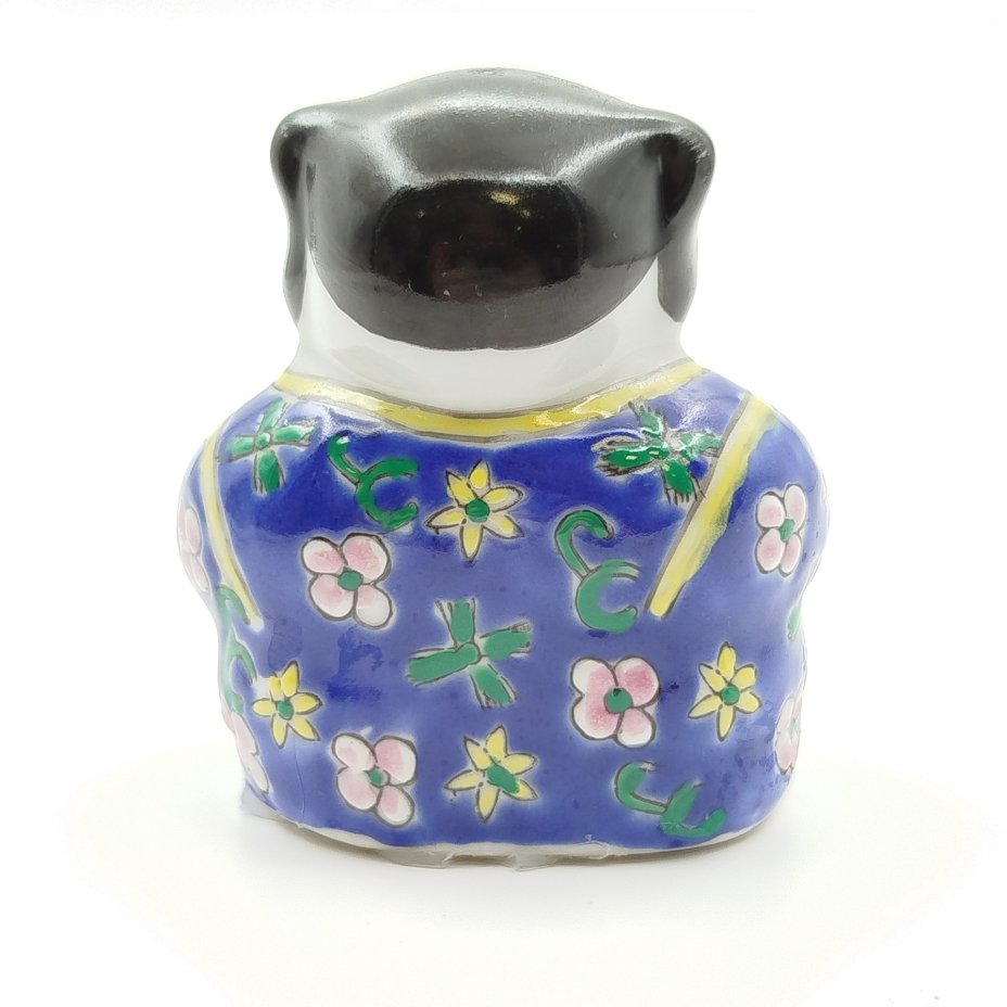 Статуэтка "Малыш Будды" с пожеланием крепкого здоровья, фарфор, роспись эмалевыми красками, Китай, 1960-1980 гг.