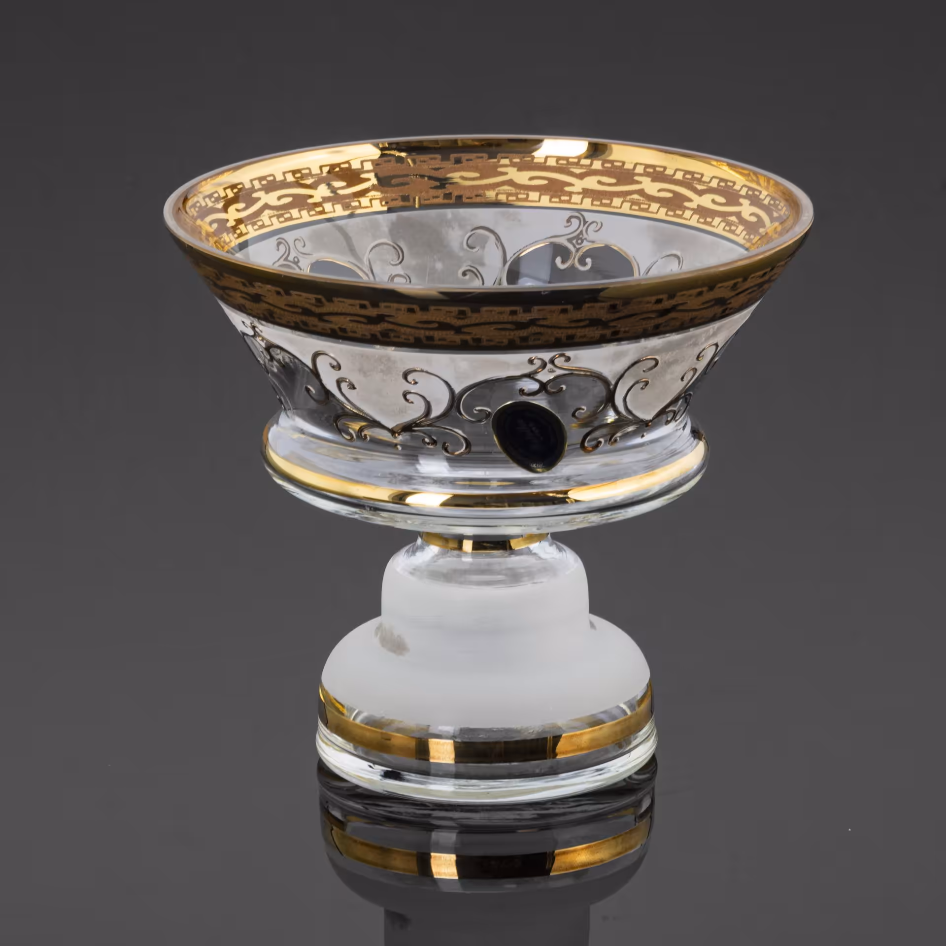 Ваза (конфетница) на ножке ,Traditional  Chech Glass, Palocka