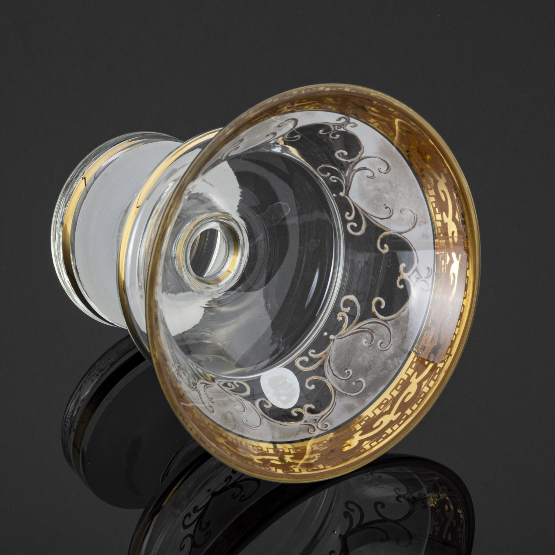 Ваза (конфетница) на ножке ,Traditional  Chech Glass, Palocka