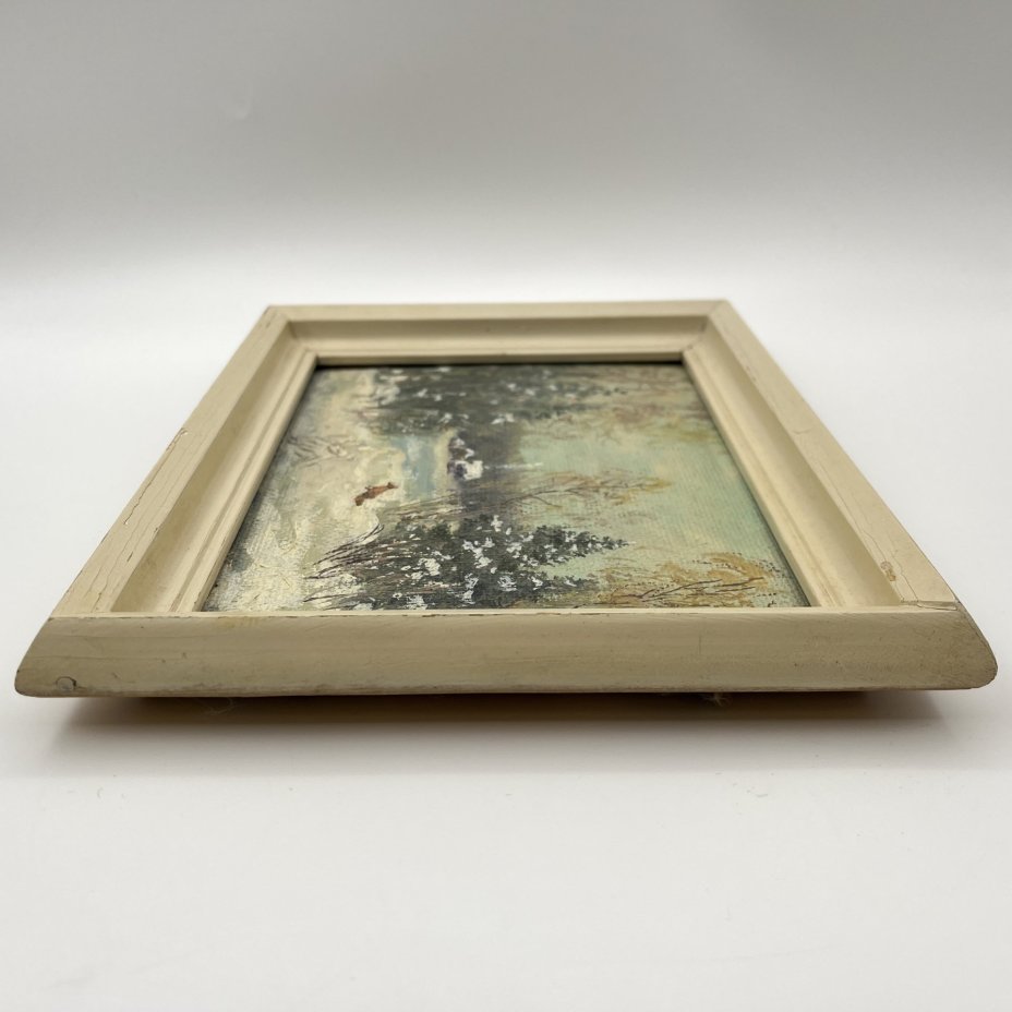 Картина в раме "Этюд. Зима", автор Шумаков Ю., Толмачев И., оргалит, масло, дерево